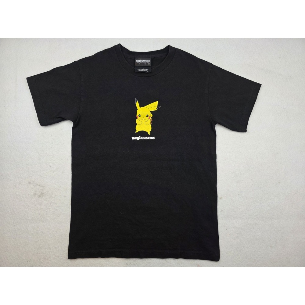 The Hundreds x‎ Pokemon Pikachu Wildfire Thunderbolt Double-sided Black Shirt S
